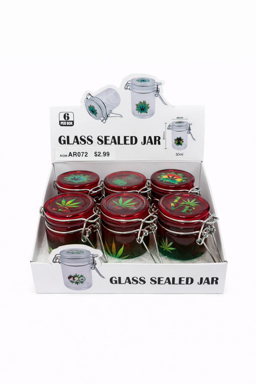 JAR GLASS SEALED 50ML RASTA (1CT)