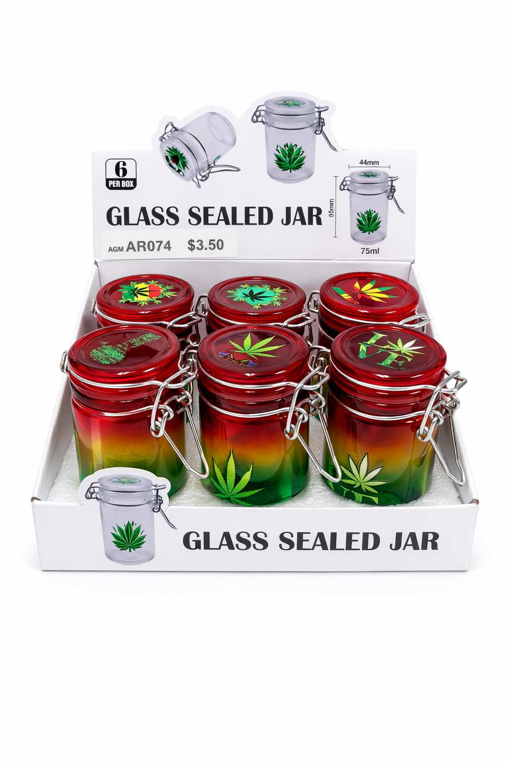 JAR GLASS SEALED 75ML RASTA (1CT)