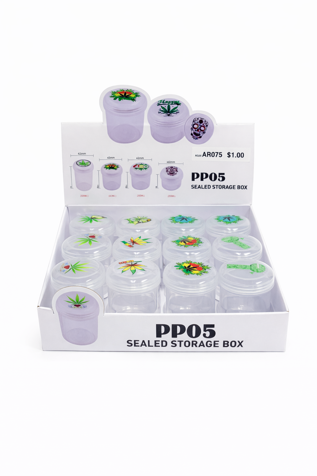 JAR PLASTIC PP05 SEALED PRINTED 45MMX42MM (1CT)