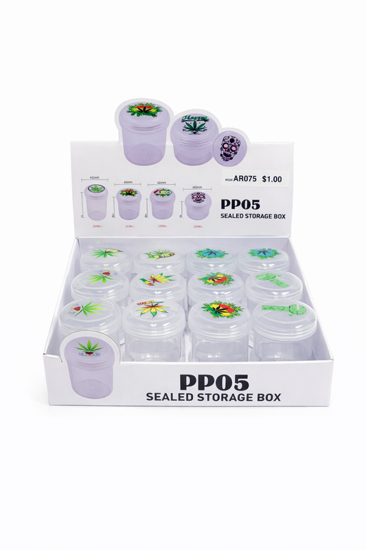 JAR PLASTIC PP05 SEALED PRINTED 45MMX42MM (1CT)