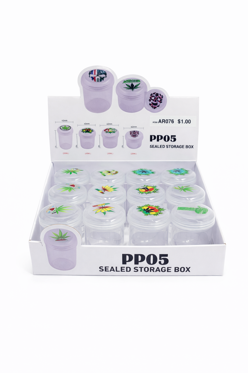 JAR PLASTIC PP05 SEALED PRINTED 58MMX42MM (1CT)