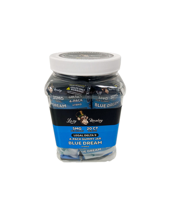 LAZY MONKEY D9 5MG 4PK GUMMIES JAR BLUE DREAM (20CT)