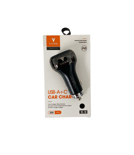 USB-C & USB-A CAR CHARGER (1ct)