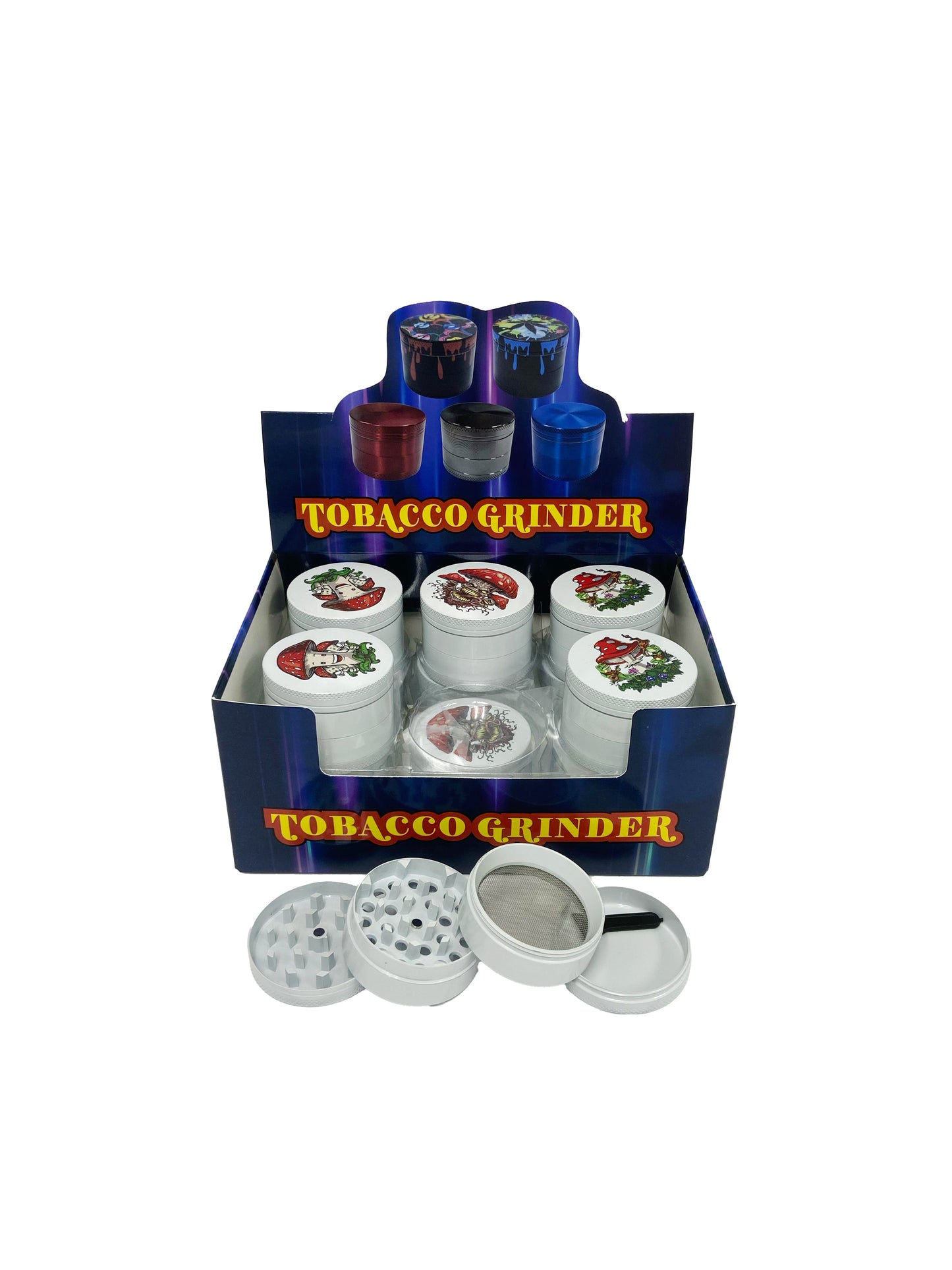 50MM 4 PART ZINC GRINDER (12 CT)