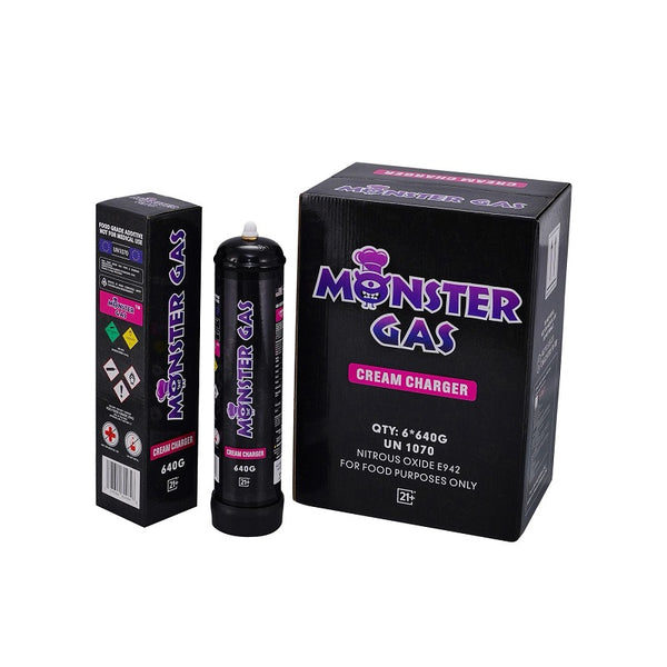MONSTER GAS N2O 640g CREAM CHARGER PINEAPPLE STRAWBERRY (6CT)