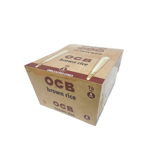 OCB BROWN RICE CONE 1 1/4 6PK (1CT)