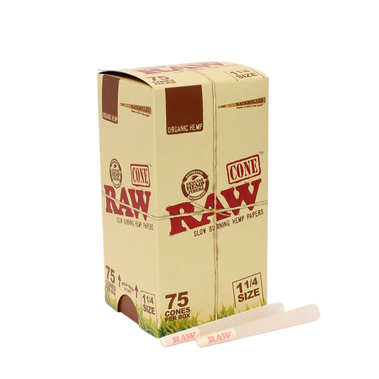 RAW CONE 1 1/4 ORGANIC 75PK (1CT)