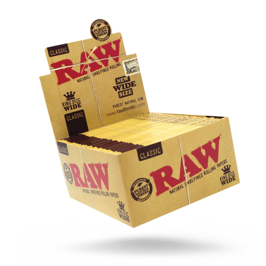 RAW CLASSIC KING SIZE WIDE ROLLING PAPERS 50PK (1CT)