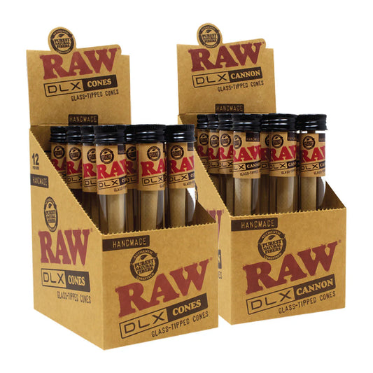 RAW X LUXE GLASS TIP HAND-ROLLED KS CONE 12PK (1CT)