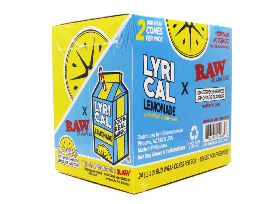 RAW X LYRICAL LEMONADE BUD WRAP TERP'D LEMONADE CONE 12PK (1CT)