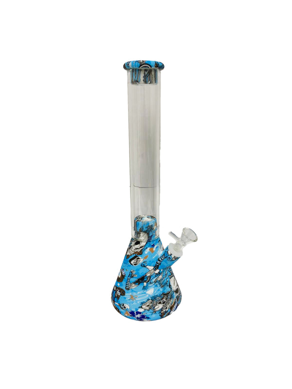 14" BEAKER PRINTED WATERPIPE ASSORTED (1CT)
