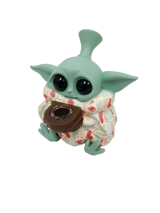 5" BBY YODA DESIGN SILICONE WATERPIPE ASSORTED (1CT)