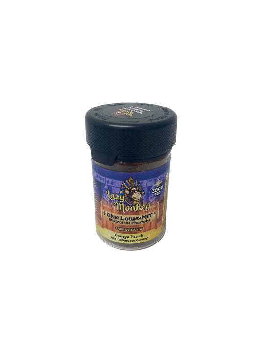 LAZY MONKEY ORANGE PEACH GUMMIES DUAL MIT + BLUE LOTUS 3000MG 10PK (1CT)
