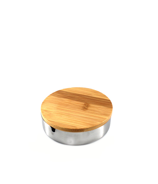METAL ASHTRAY W/BAMBOO COVER ASSORTED (1CT)