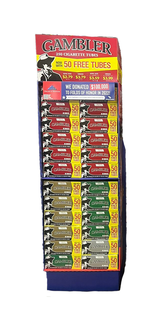 GAMBLER KING 250 TUBES FLOOR DISPLAY (72CT)