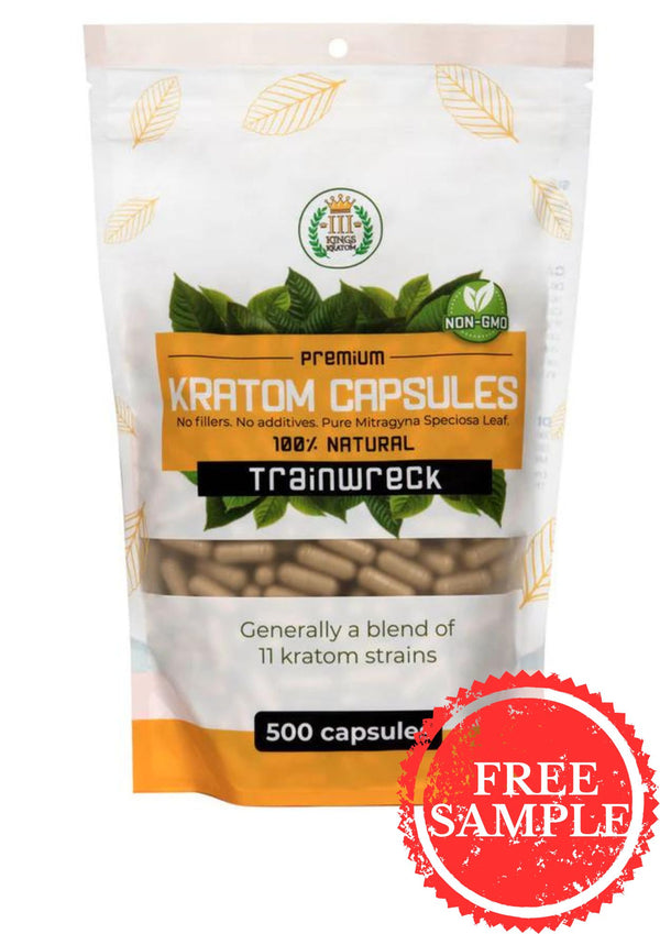 3 Kings Premium Kratom Capsules TRAINWRECK 500ct (1ct)