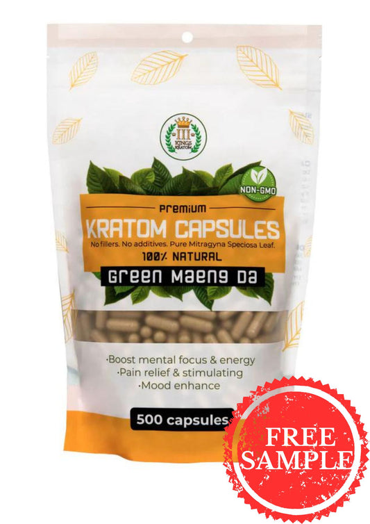 3 Kings Premium Kratom Capsules GREEN MAENG DA 500ct (1ct)