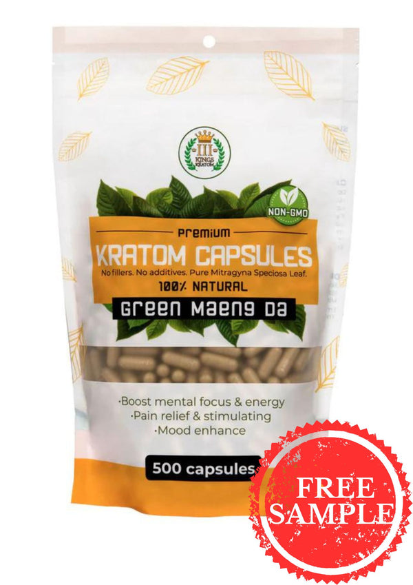 3 Kings Premium Kratom Capsules GREEN MAENG DA 500ct (1ct)