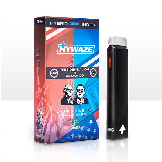 Hywaze HHC+D8 2000mg Obama OG-Presidental OG Dual Disposable (5ct)