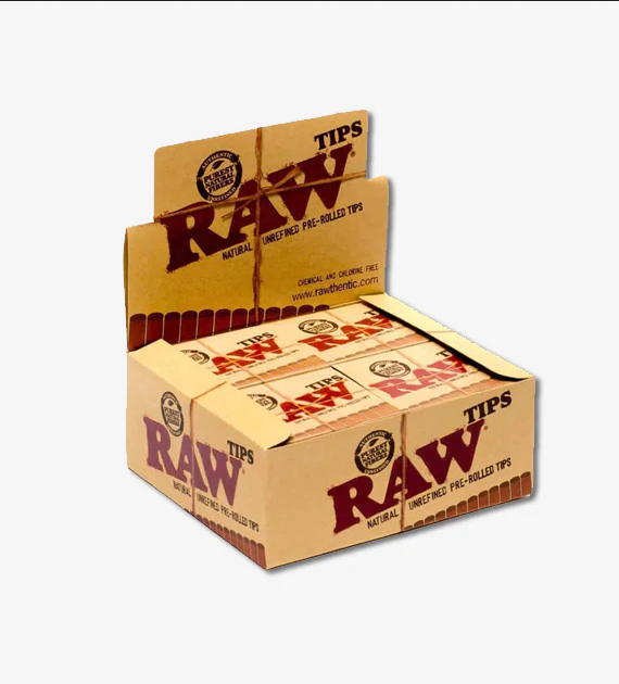 RAW UNBLEACHED PRE-ROLLED TIPS 20PK (1CT)