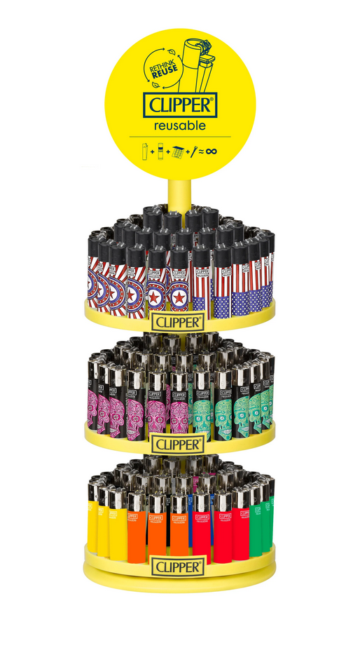 CLIPPER CLASSIC ASSORTED PRINTS CAROUSEL DISPLAY (144CT)