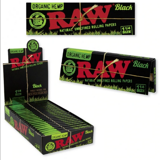 RAW BLACK ORGANIC HEMP 1-1/4 24PK (1CT)