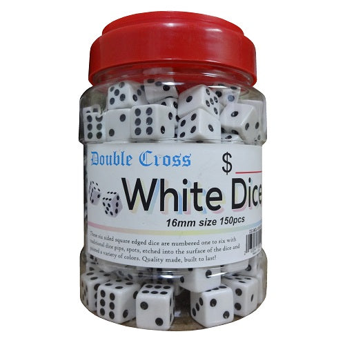 DOUBLE CROSS WHITE DICE (100CT)