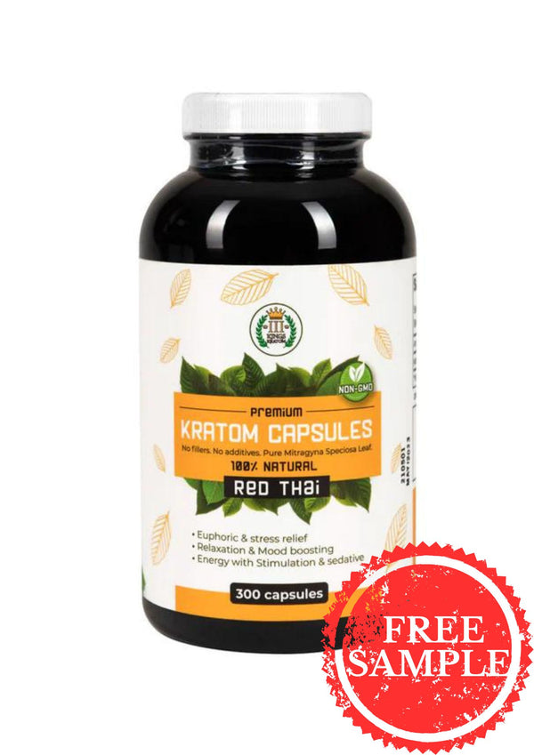 3 Kings Premium Kratom Capsules RED THAI 300ct (1ct)