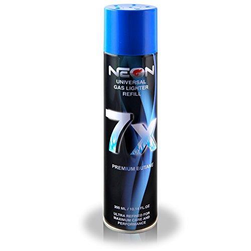 7X NEON 300 ML LIGHTER BUTANE (12CT)