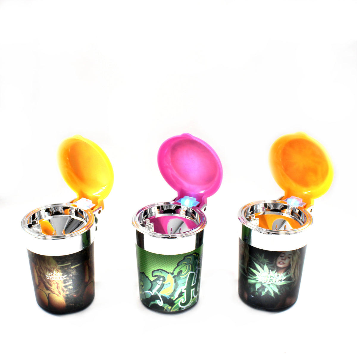 LED CAR ASHTRAY DESIGN ASSORTED (6CT)