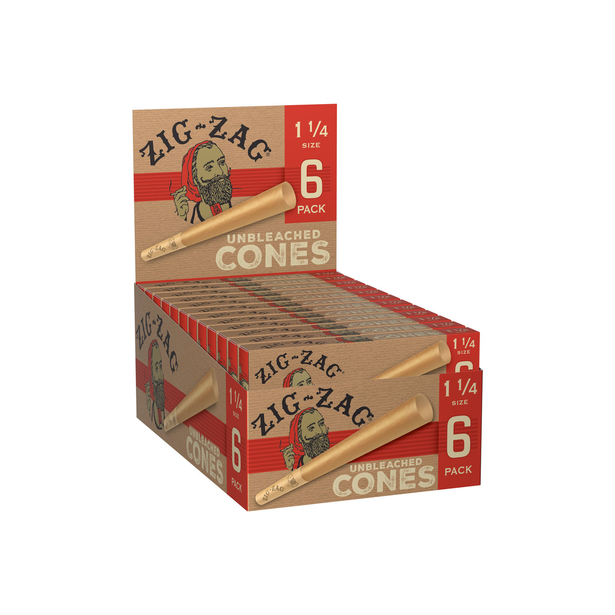 Zigzag Unbleached 1-1/4 Cones (24ct)