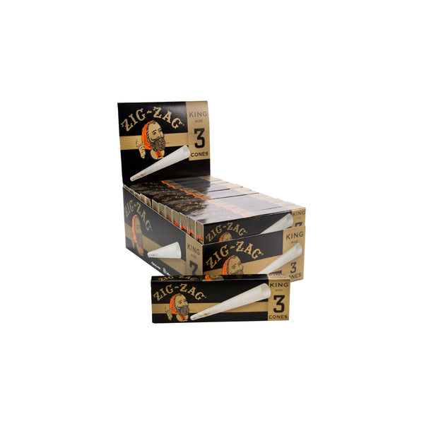 Zigzag Black Unbleached K/S Cones (24ct)