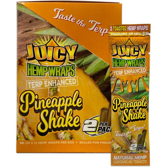 JUICY HEMP WRAPS PINEAPPLE SHAKE 25PK (1CT)