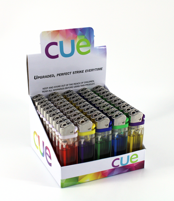 NEON CUE GAS BUTANE LIGHTER DISPLAY (50CT)