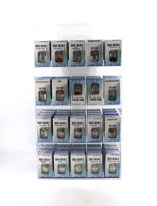 AQUA HALLOWEEN CONTACT LENSES DISPLAY FDA APPVD (80CT)