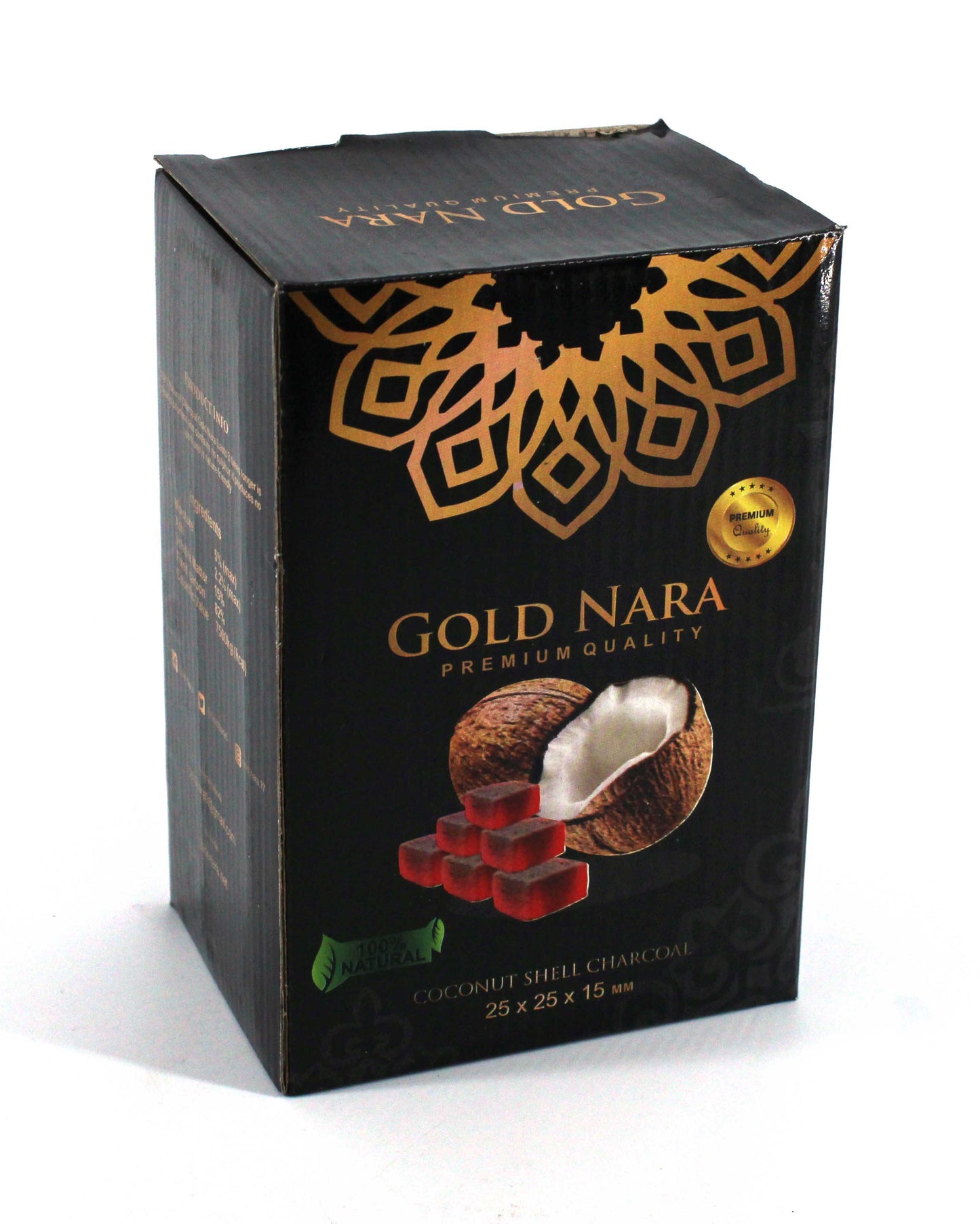 Gold Nara Premium Quality Charcoal 25*25*15MM 120PC (1ct)