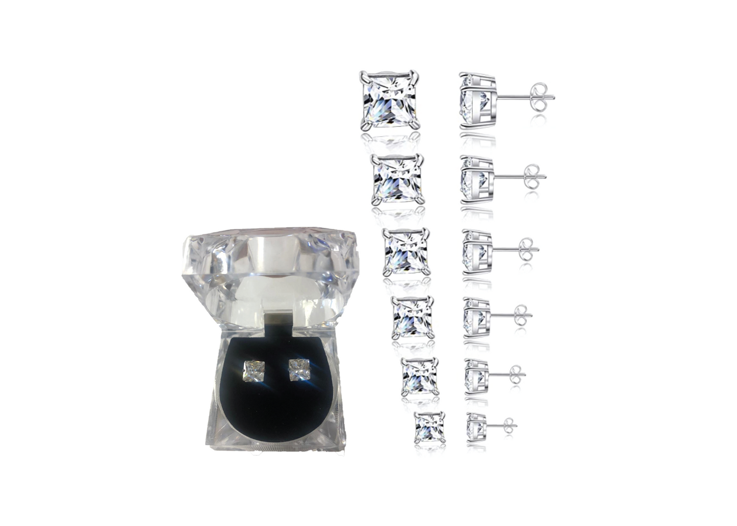 Cubic Zirconia Stud Earring Clear (1CT)