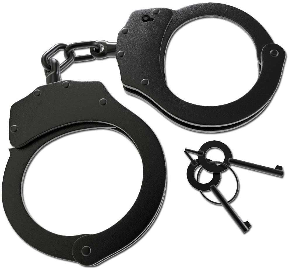 POLICE GRADE HANDCUFFS BLK (1CT)