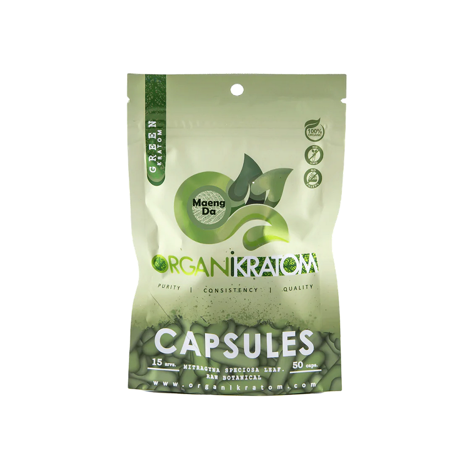 ORGANI KRATOM CAPSULES 50PK GREEN MAENG DA (1CT)