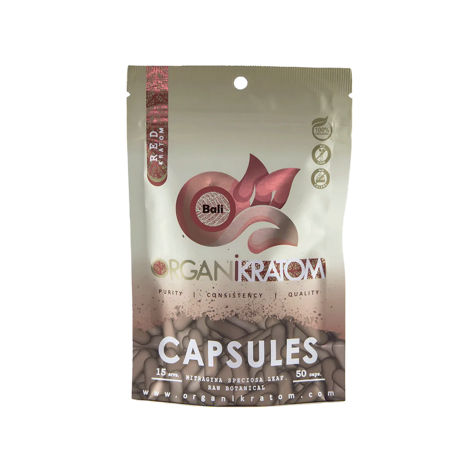 ORGANI KRATOM CAPSULES 50PK RED BALI (1CT)