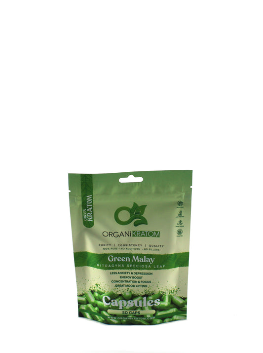 ORGANI KRATOM CAPSULE 50PK GREEN MALAY (1CT)