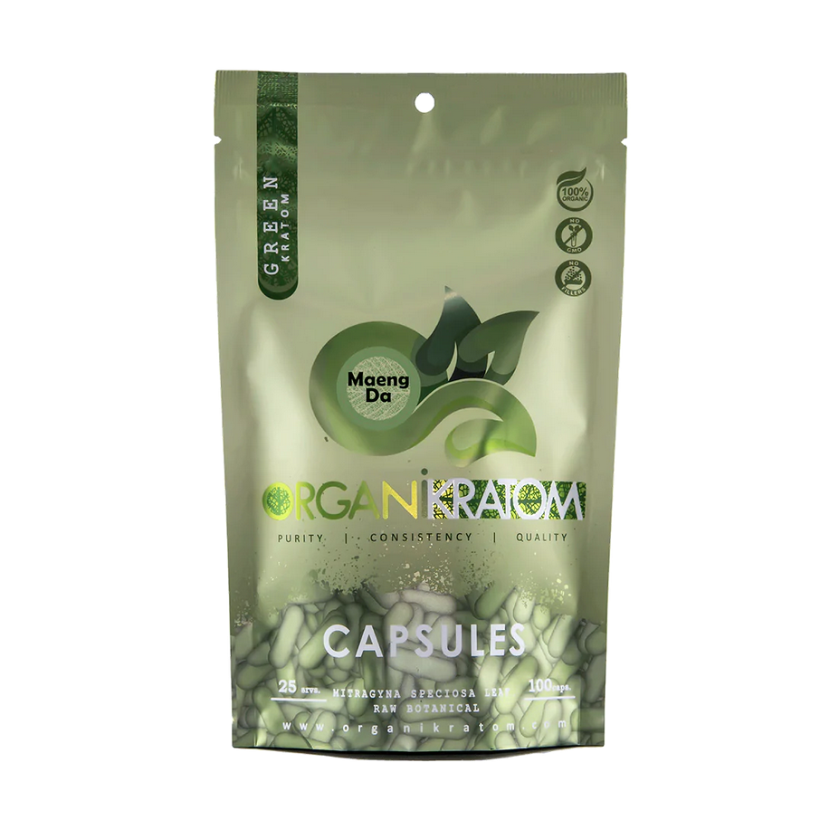 ORGANI KRATOM CAPSULES 100PK GREEN MAENG DA (1CT)