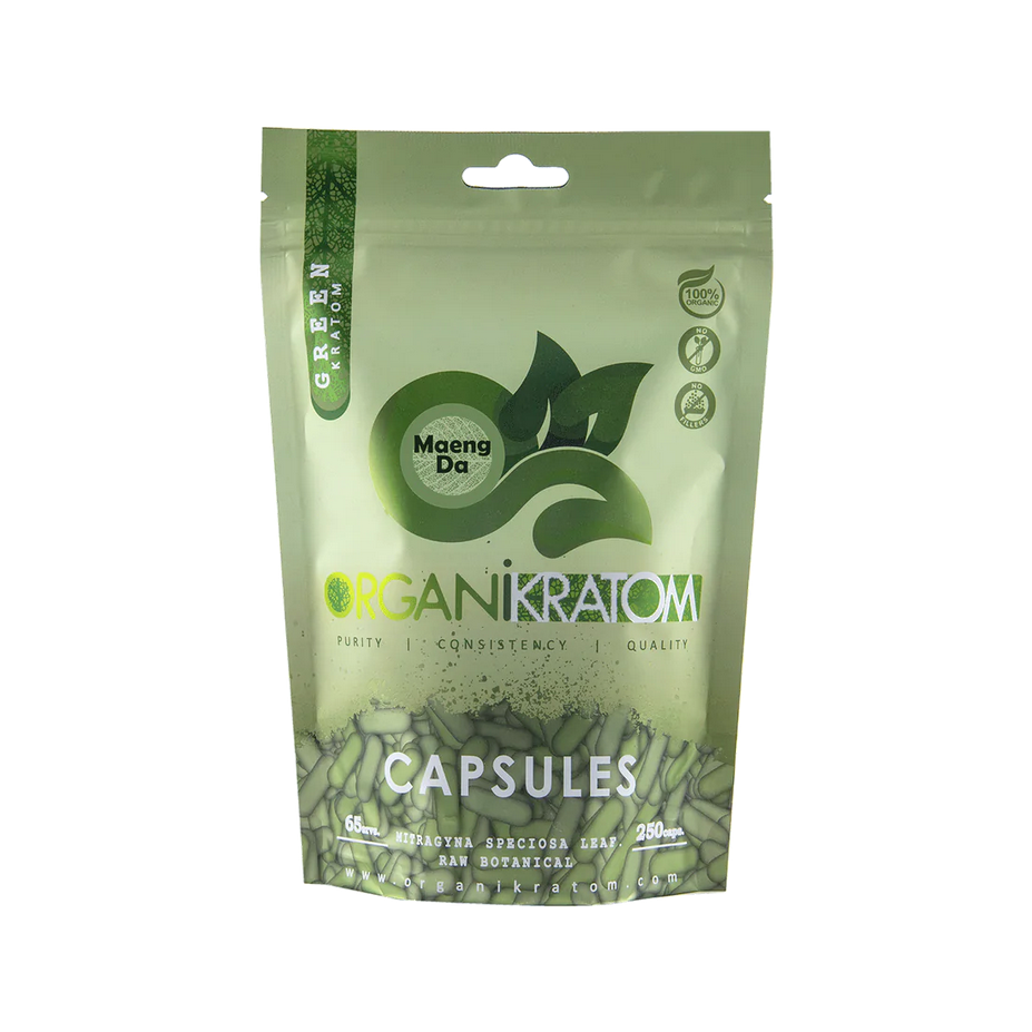 ORGANI KRATOM CAPSULES 250PK GREEN MAENG DA (1CT)