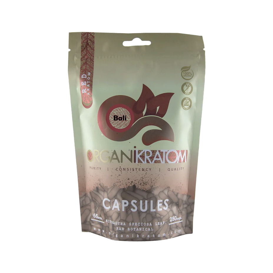 ORGANI KRATOM CAPSULES 250PK RED BALI (1CT)