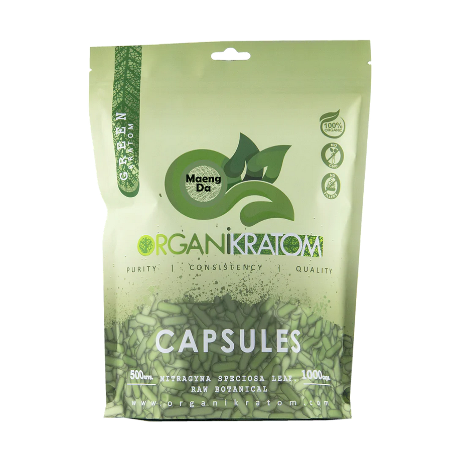 ORGANI KRATOM CAPSULES 1000PK GREEN MAENG DA (1CT)