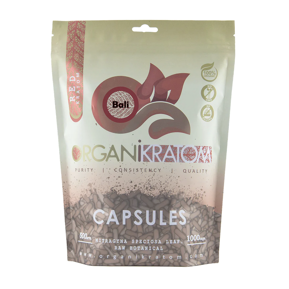 ORGANI KRATOM CAPSULES 1000PK RED BALI (1CT)
