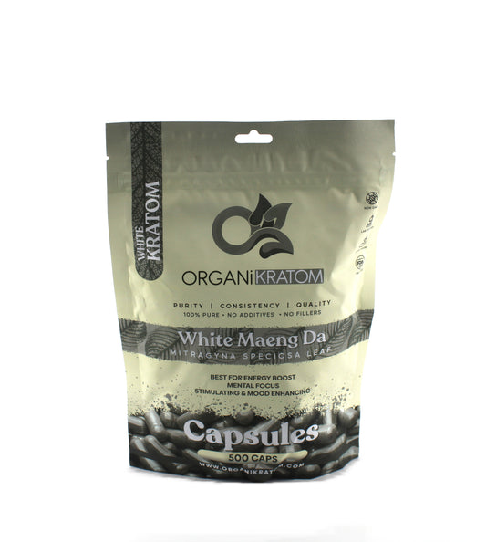 ORGANI KRATOM CAPSULE 500PK WHITE MAENG DA (1CT)