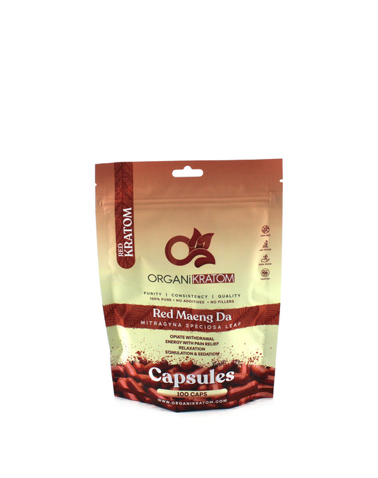 ORGANI KRATOM CAPSULE 100PK RED MAENG DA (1CT)
