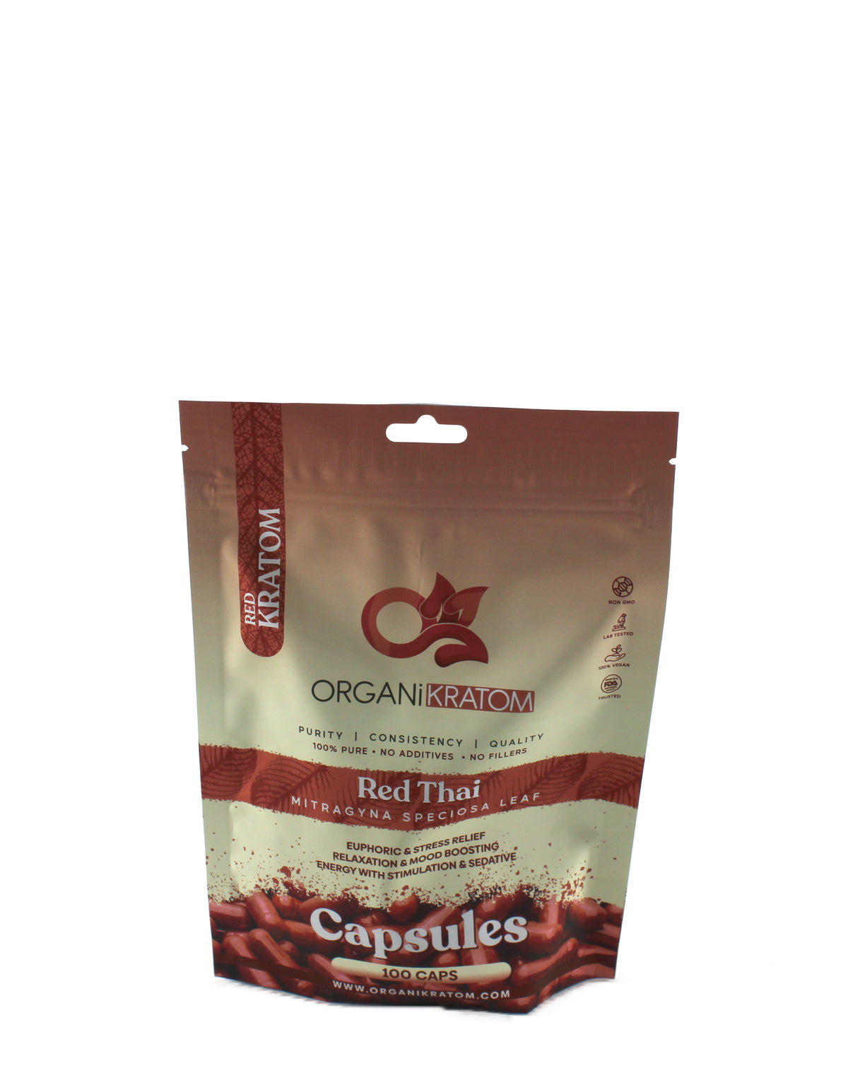 ORGANI KRATOM CAPSULE 100PK RED THAI (1CT)