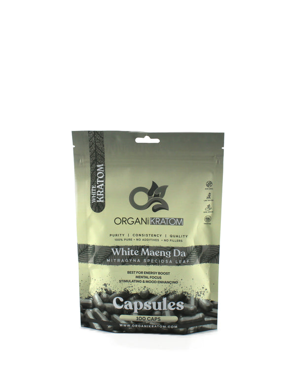 ORGANI KRATOM CAPSULE 100PK WHITE MAENG DA (1CT)